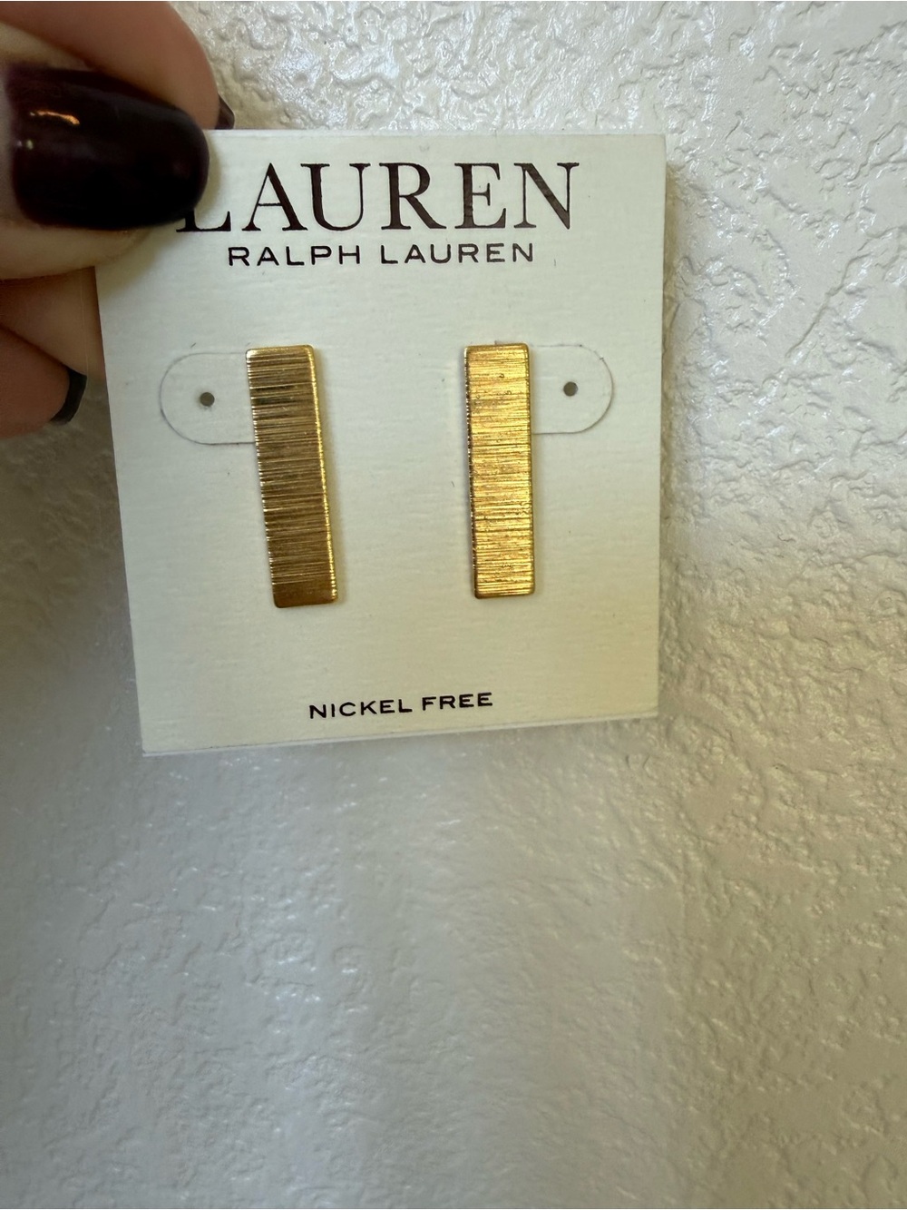 Gold Bar Stud Earrings